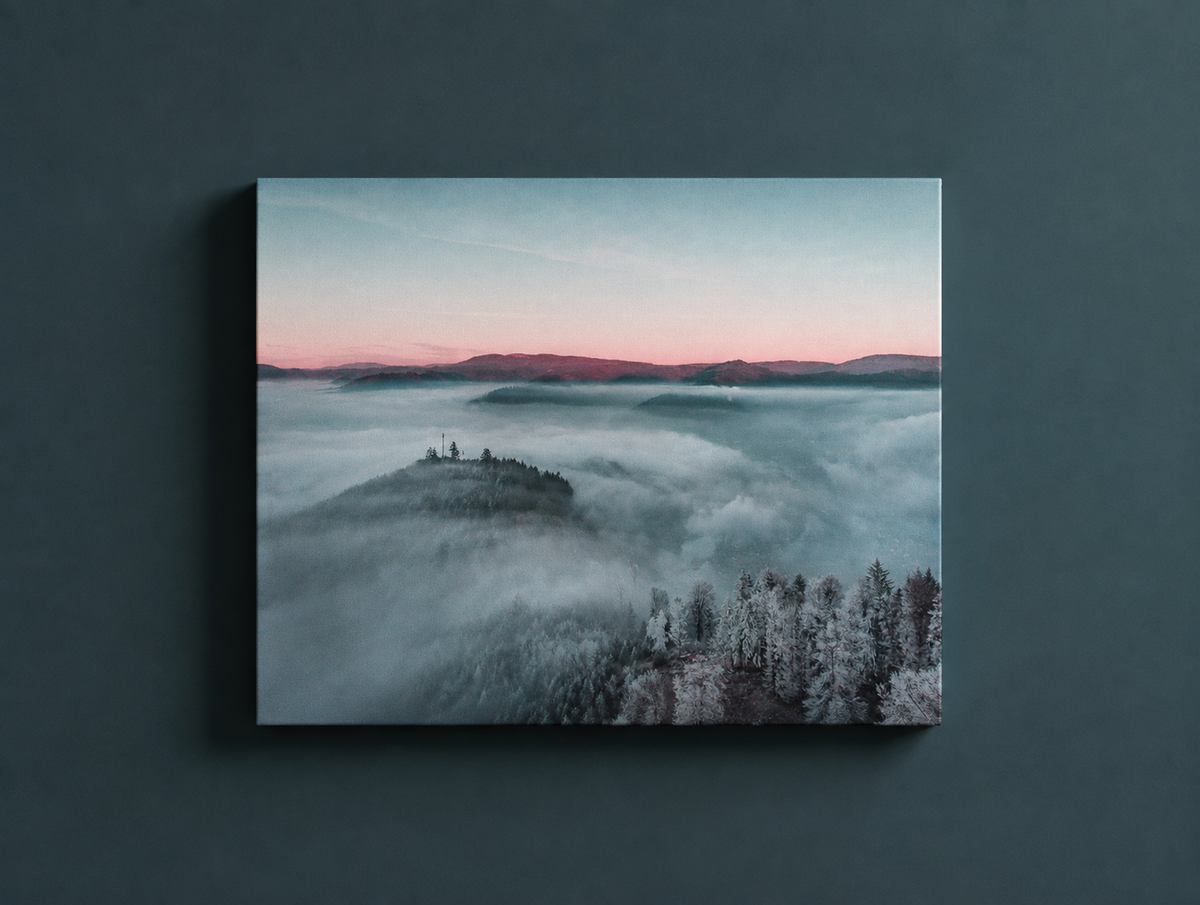 Nebel über Strohbach | Schwarzwald Leinwand