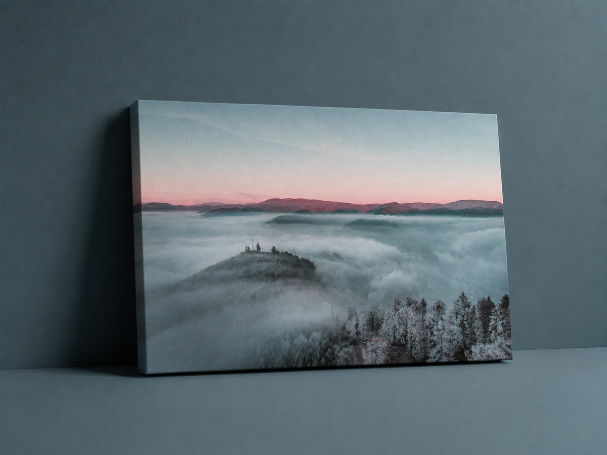 Nebel über Strohbach | Schwarzwald Leinwand